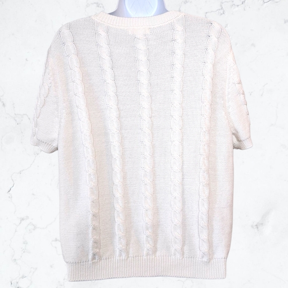 Avec Les Filles White & Black Bow Trim Heart Button Up Cardigan Sweater - Picture 8 of 11